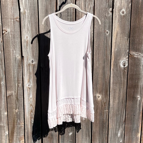 logo by Lori goldstein sleeveless blush pink top size medium - Picture 3 of 17